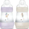 2 biberons Easy Start anti-colique 160ml Lilas+Sable Tétine débit 1