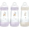 3 biberons Easy Start 260ml Lilas+Lilas+Sable Tétine débit 2 - Reconditionné