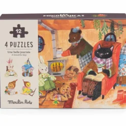 4 mini puzzles des repas Les Minouchkas (4x12 pièces)