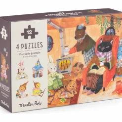 4 mini puzzles des repas Les Minouchkas (4x12 pièces)