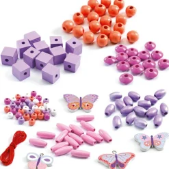 450 perles en bois Papillons