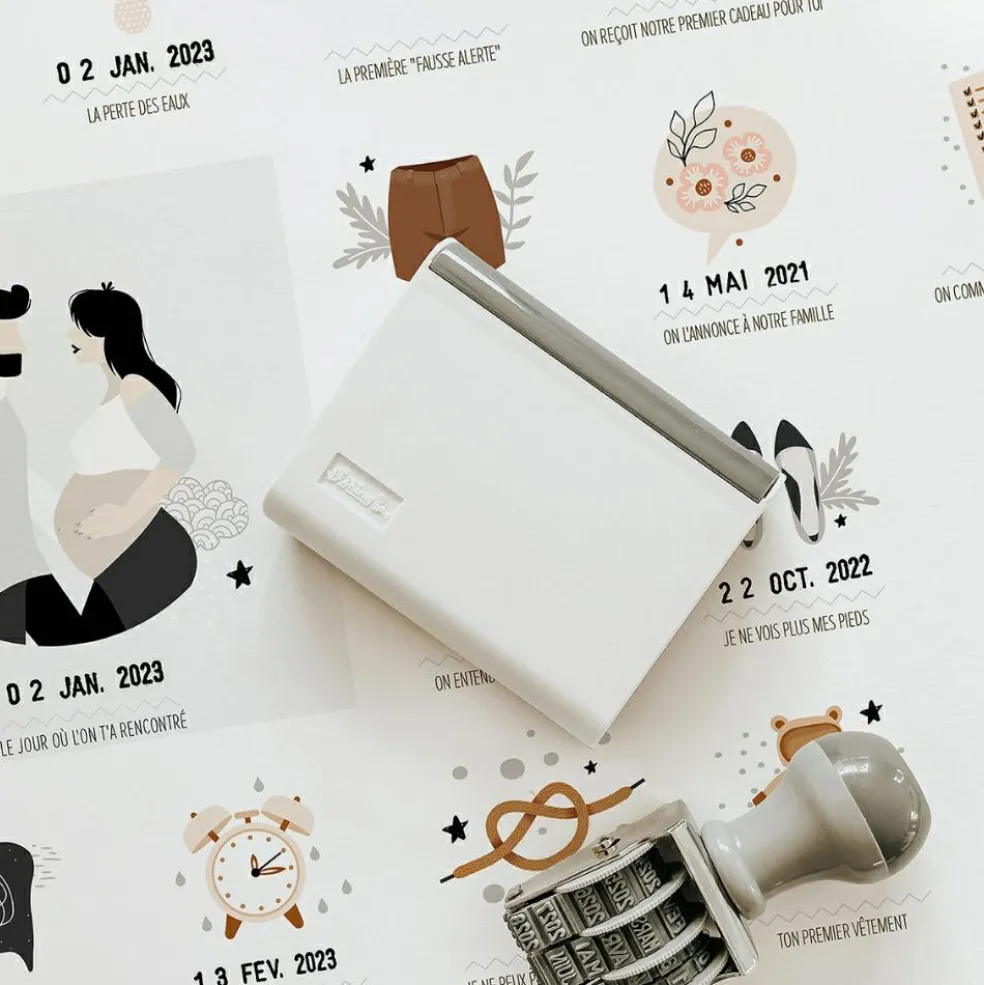 Affiche En t’attendant Originale claire Maman - Papa (40 x 50 cm)