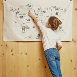 Affiche en tissu Carte du monde