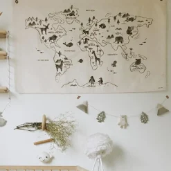 Affiche en tissu Carte du monde