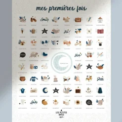 Affiche Mes Premières Fois Souris Cobalt maman et papa (40 x 50 cm)