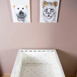 Affiche peinture lion or (30 x 40 cm)