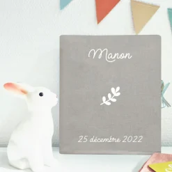 Album photo bébé gris béton (personnalisable)