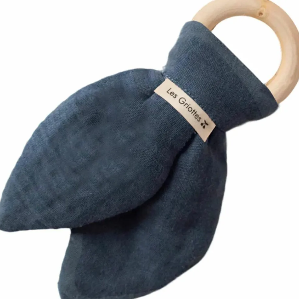 Anneau de dentition en bois Bleu pétrole