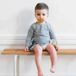 Anneau de dentition en bois Bleu pétrole