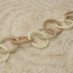 Anneaux d'attache jouet Little Loops beige (12 pièces)