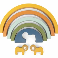 Arc-en-ciel à empiler en bois Mr. Lion