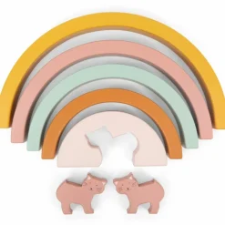 Arc-en-ciel à empiler en bois Mrs. Cat