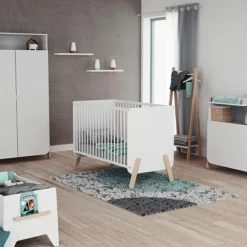 Armoire 2 portes + 1 niche en bois de hêtre Pirate blanc