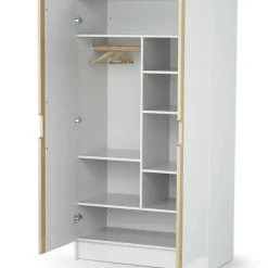 Armoire 2 portes en bois de hêtre verni Carrousel blanc