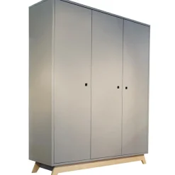 Armoire 3 portes Madavin avec pieds en bouleau (coloris au choix)
