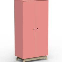 Armoire 2 portes Madavin avec pieds en bouleau (coloris au choix)