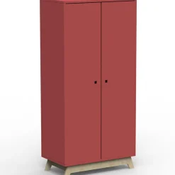 Armoire 2 portes Madavin avec pieds en bouleau (coloris au choix)