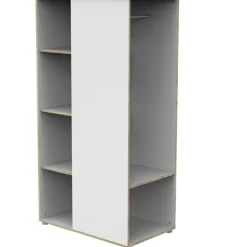 Armoire ouverte First Blanche et bois