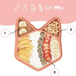 Assiette à compartiments antidérapante Isy renard