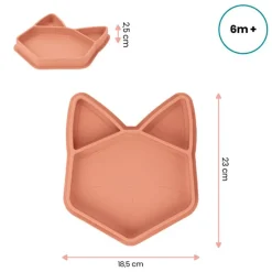 Assiette à compartiments antidérapante Isy renard