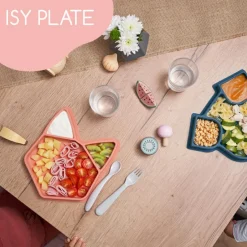 Assiette à compartiments antidérapante Isy renard