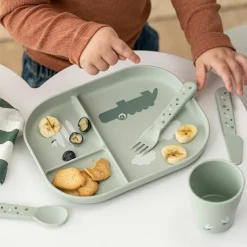 Assiette à compartiments Croco Vert