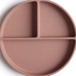 Assiette à compartiments en silicone avec ventouse Cloudy mauve