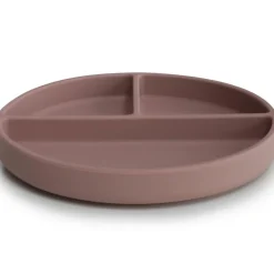 Assiette à compartiments en silicone avec ventouse Cloudy mauve