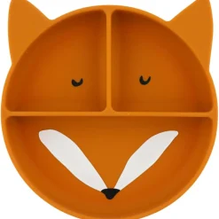 Assiette à compartiments en silicone Mr. Fox