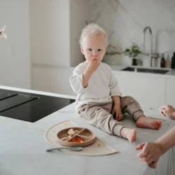 Assiette à compartiments en silicone avec ventouse Natural