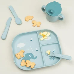 Assiette à compartiments Foodie Elphee Bleu