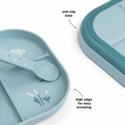 Assiette à compartiments Foodie Elphee Bleu