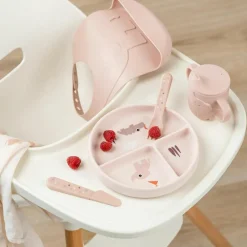 Assiette à compartiments Stick&Stay Playground Rose