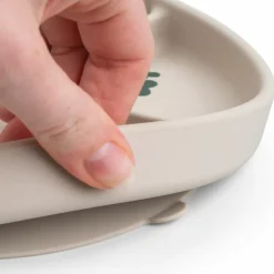 Assiette à compartiments Stick&Stay Tiny farm Sable