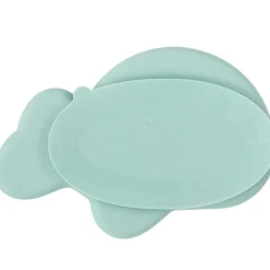 Assiette antidérapante silicone Wally bleu