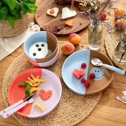 Assiette en silicone Happy Rascals Coeur lavande