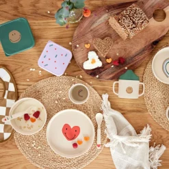 Assiette Happy Rascals Smile bleu ciel