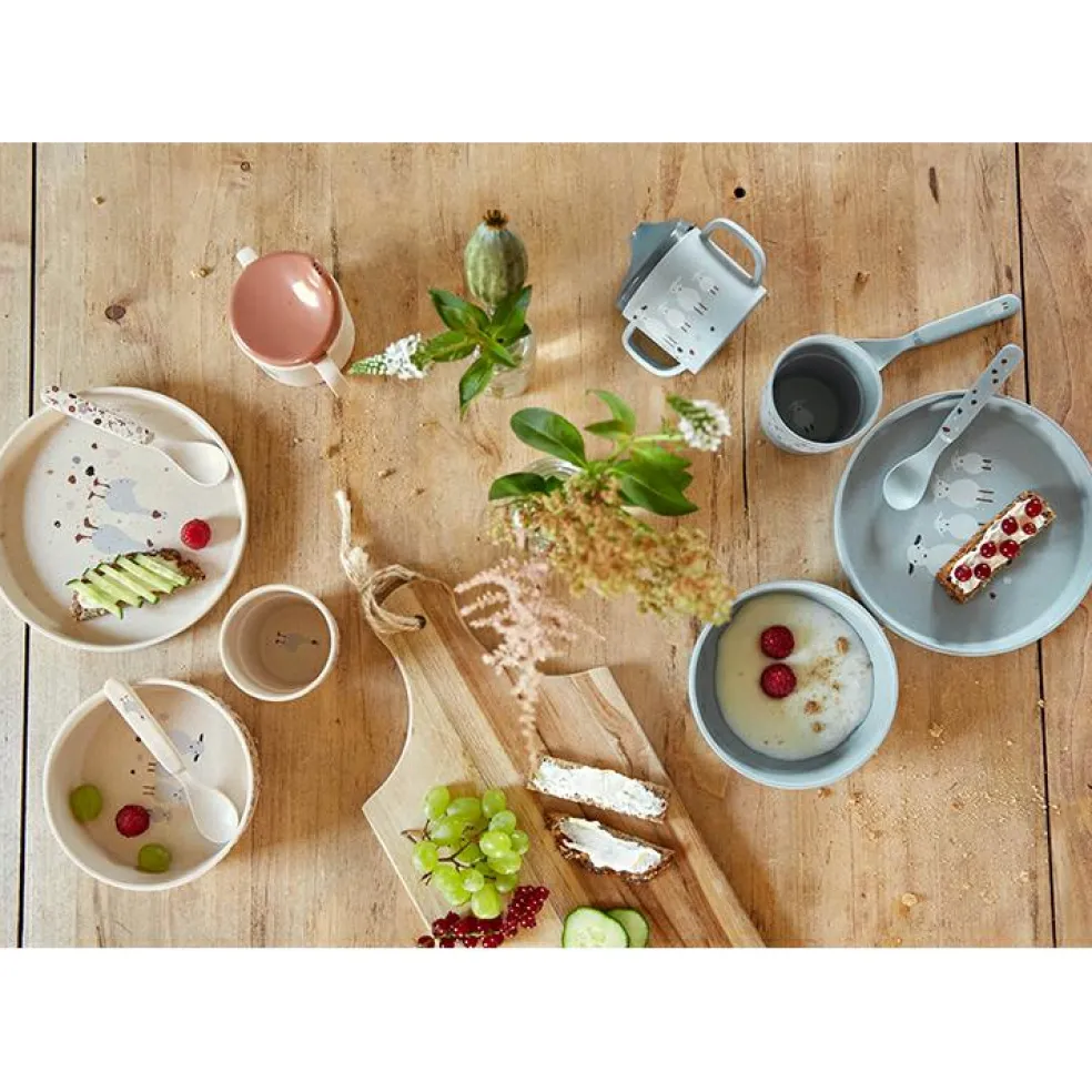 Assiette plate Tiny Farmer mouton et oie naturel