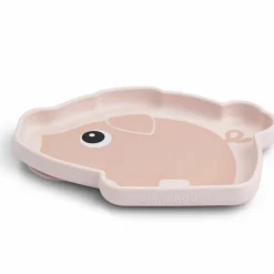 Assiette silicone avec ventouse Pigee Rose