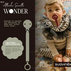 Attache sucette en silicone Wonder Hedge Green