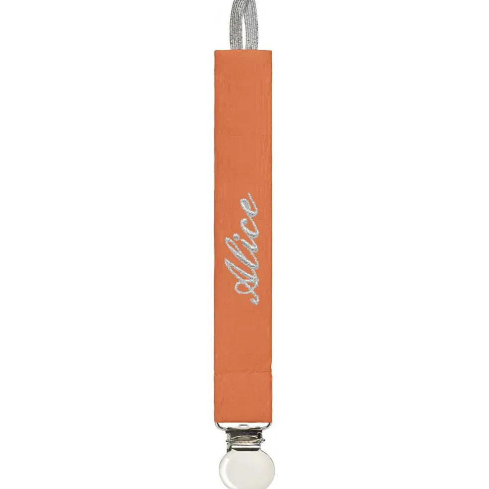 Attache sucette orange (personnalisable)