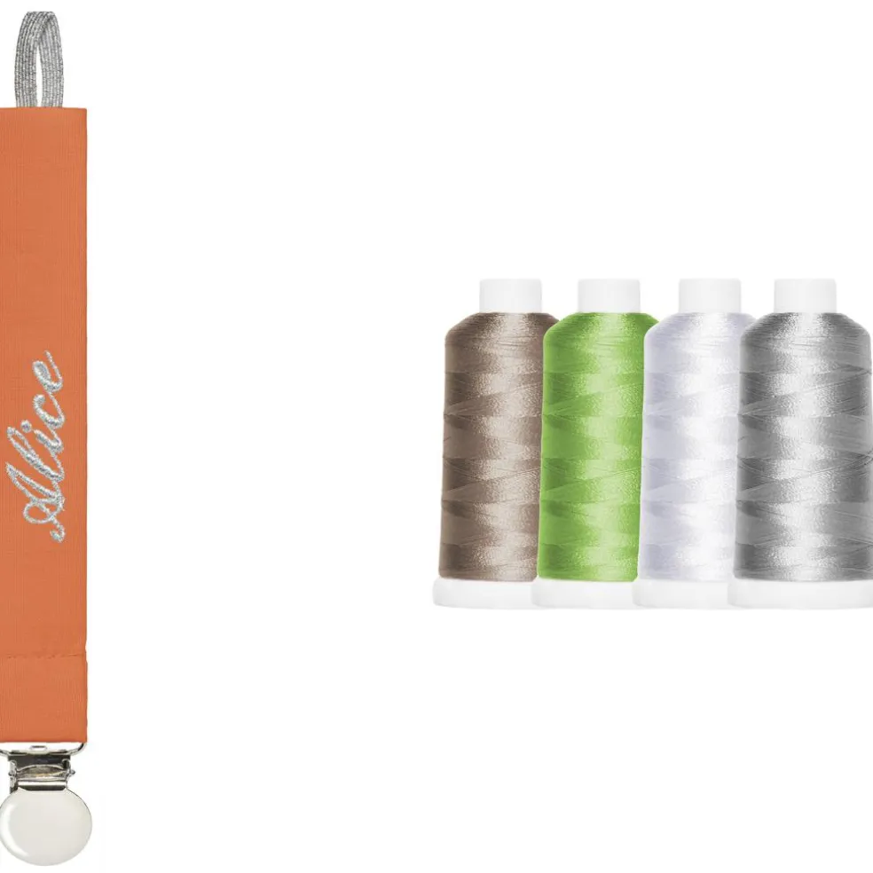 Attache sucette orange (personnalisable)