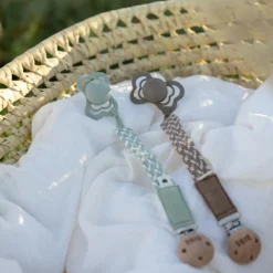 Attache tétine Baby blue-Ivory