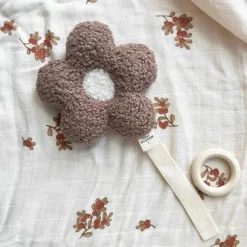 Attache tétine Fleur moumoute Beige-Ecru