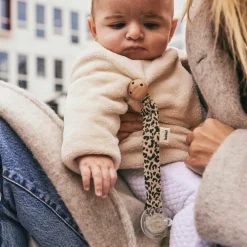Attache tétine Léopard beige