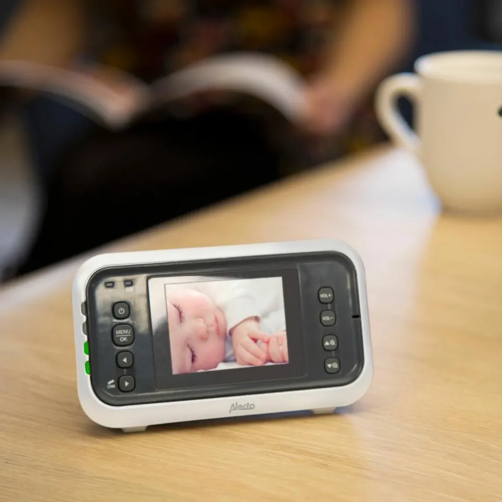 Babyphone avec caméra et écran couleur 2,4 pouces Blanc-Anthracite