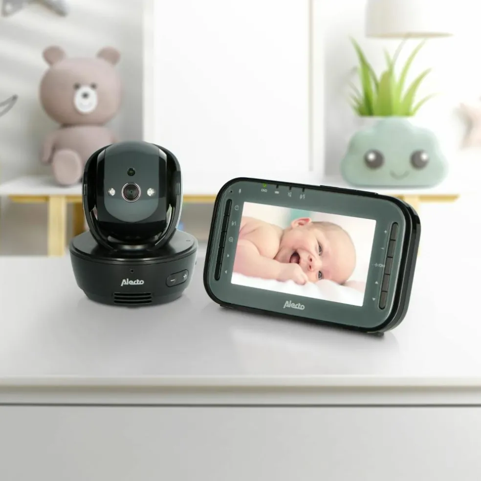 Babyphone avec caméra et écran couleur 4,3 pouces Noir