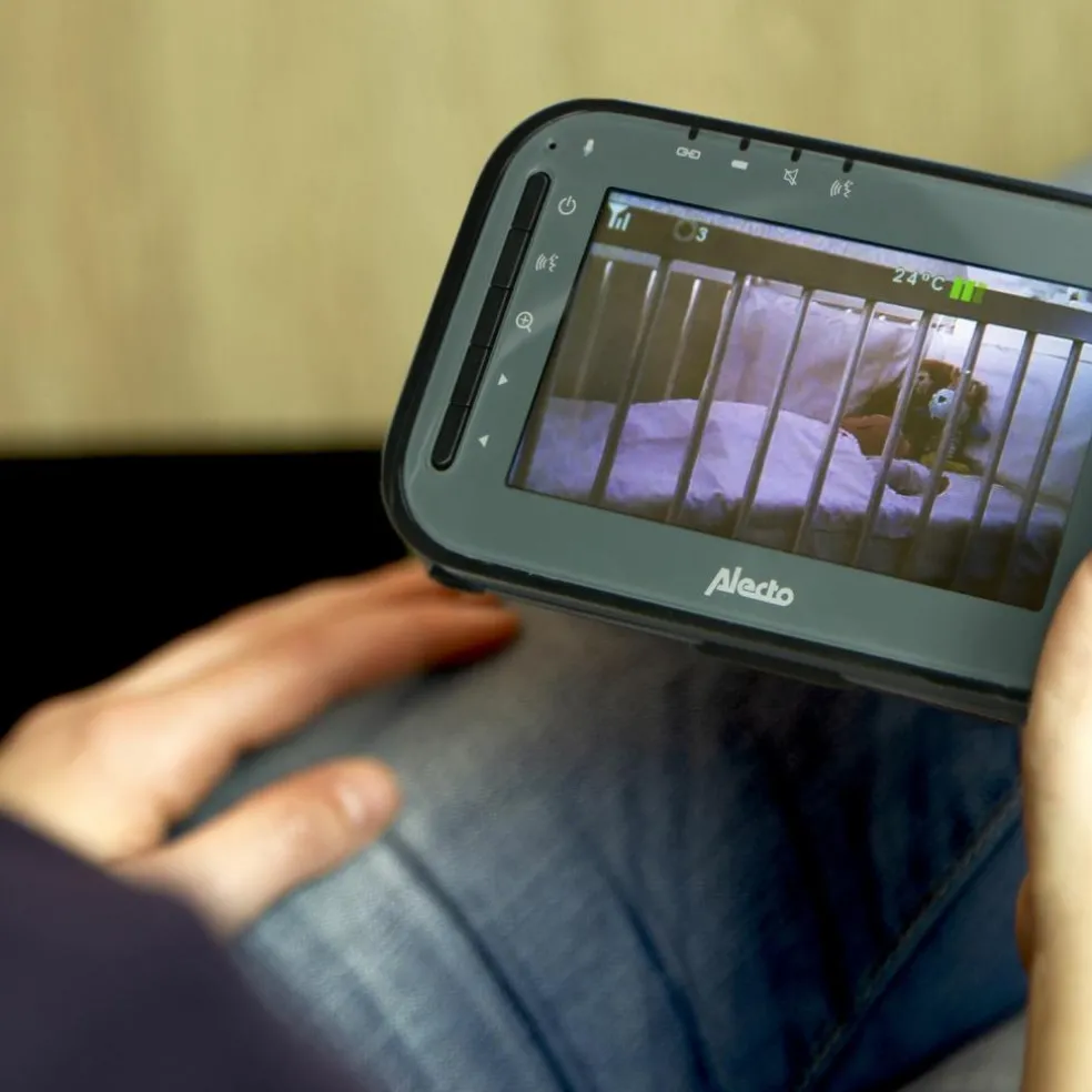 Babyphone avec caméra et écran couleur 4,3 pouces Noir