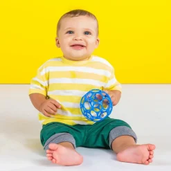 Balle hochet sensoriel bleu