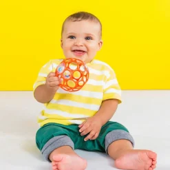 Balle hochet sensoriel rouge